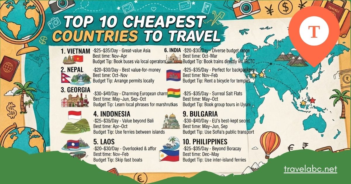 Top 10 Cheapest Countries to Travel